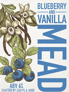 Степь и ветер Blueberry&Vanila Mead / Мёд и Черника 0,45 банка (12)