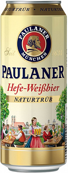 Paulaner Weissbier / Пауланер  Вайссбир 0,5 банка (24)