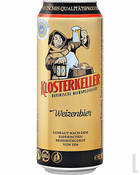 Klosterkeller Weizenbier / КЛОСТЕРКЕЛЛЕР ВАЙЦЕНБИР 0,5 банка (24)