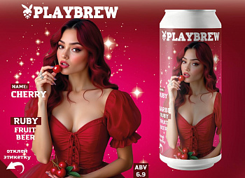 PLAYBREW RUBY FRUIT BEER/CHERRY / ПлейБрю Фрут Бир 0,45 банка