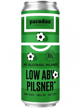 PARADOX Low ABV Pilsner No Alcohol 20л ПЭТ
