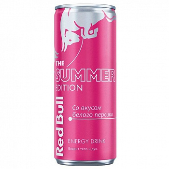 Напиток энергетический Red Bull Summer Edition (белый персик) 0.25 банка (12)