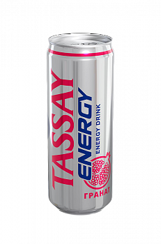 Напиток безалкогольный тонизирующий (энергетический)газированный Tassay Energy GRANAT 0,45 банка(12)